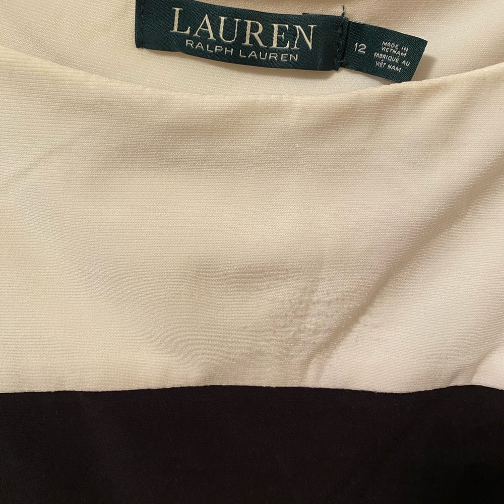 Ralph Lauren size 12 black & white long sleeved dress - Picture 2 of 3